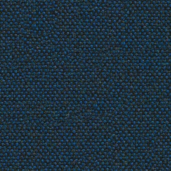 Blue flax fabric texture with a speckled weave, featuring dark gray and charcoal variegation, and a nubby, matte finish—Camira Main Line Flax.